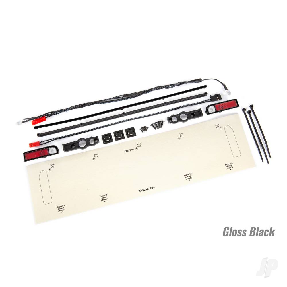 Traxxas LED lights, tail lights (red) / zip ties (9) / tail light housings (left & right) / tailgate trim (black) 9497