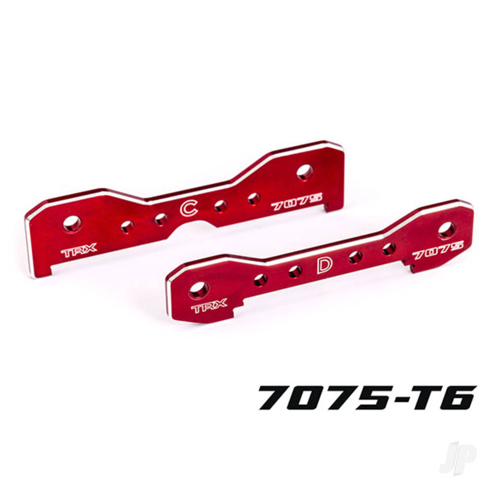 Traxxas Tie bars, rear, 7075-T6 aluminium (red-anodised) (fits Sledge) 9630R
