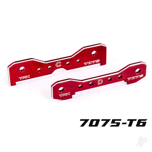 Traxxas Tie bars, rear, 7075-T6 aluminium (red-anodised) (fits Sledge) 9630R