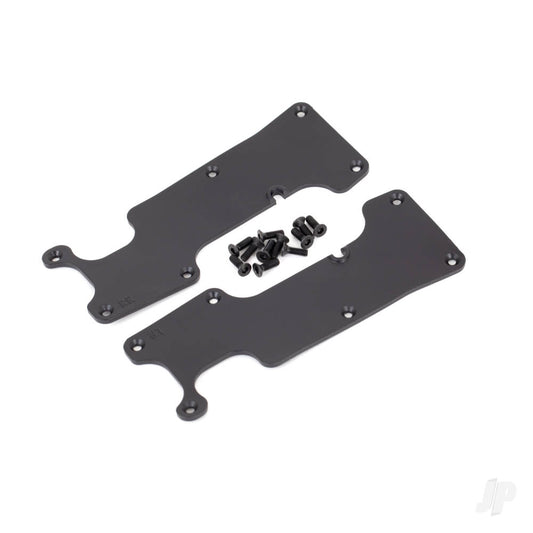 Traxxas Suspension arm covers, black, rear (left and right) / 2.5x8 CCS (12) 9634
