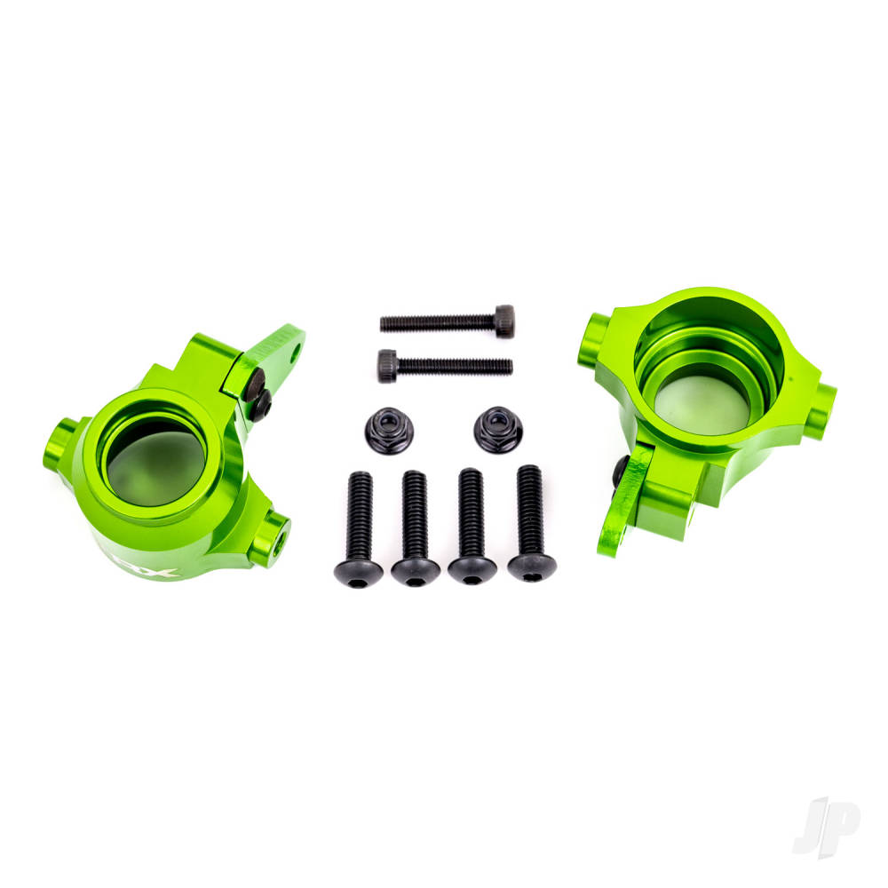 Traxxas Steering blocks, 6061-T6 aluminium (green-anodised), left & right/ steering block arms (2) 9635G