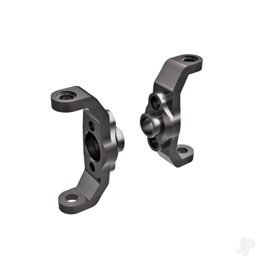Traxxas Caster blocks, 6061-T6 aluminium (dark titanium-anodised) (left & right) 9733-GRAY
