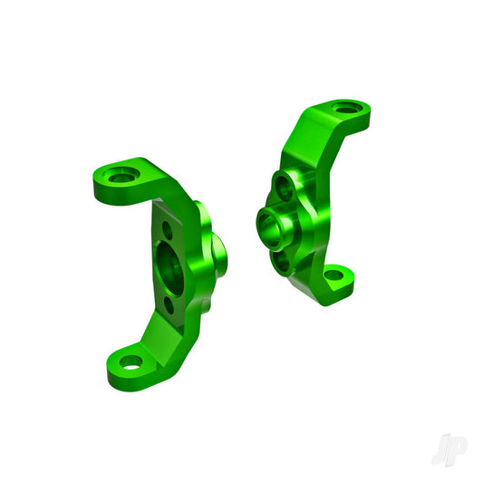 Traxxas Caster blocks, 6061-T6 aluminium (green-anodised) (left & right) 9733-GRN