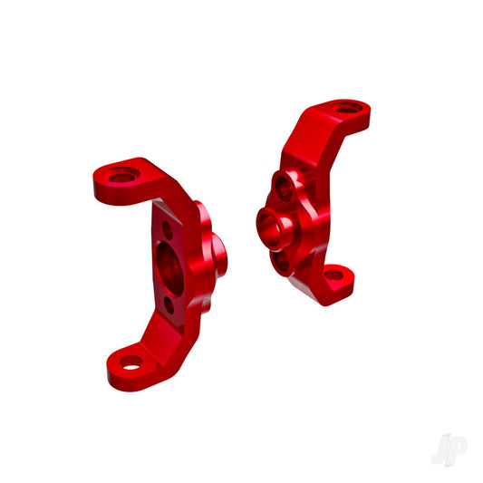 Traxxas Caster blocks, 6061-T6 aluminium (red-anodised) (left & right) 9733-RED