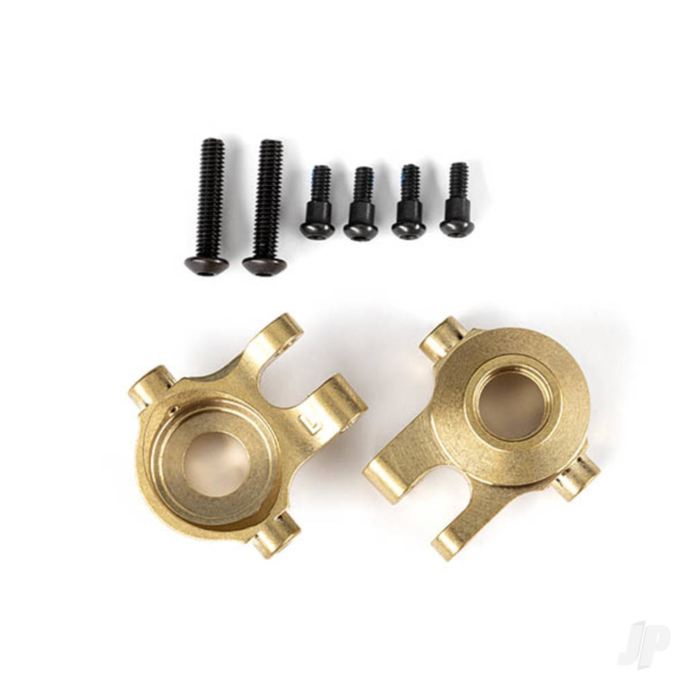 Traxxas Steering blocks, brass (7 grams each) (left & right)/ 2.5x12mm BCS (with threadlock) (2)/ 2x6mm SS (with threadlock) (4) 9737