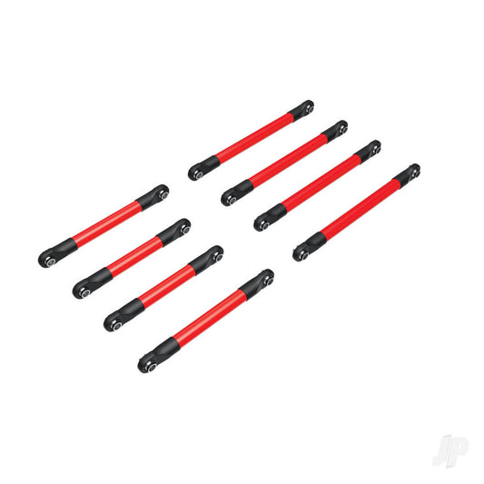 Traxxas Suspension link set, 6061-T6 aluminium (red-anodised) (includes 5x53mm front lower links (2), 5x46mm front upper links (2), 5x68mm rear lower or upper links (4)) 9749-RED