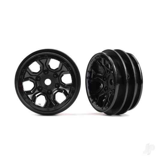 Traxxas Wheels, 1.0in (black chrome) (2) 9770-BLKCR