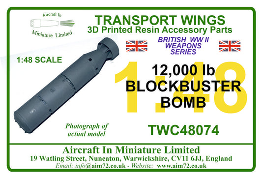AIM - Transport Wings TWC48074 1:48 12,000 lb blockbuster bomb