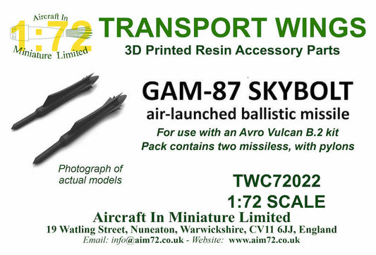 Transport Wings TWC72022 GAM-87 Skybolt Ballistic Missiles 1:72