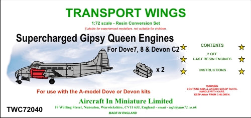 AIM TWC72040 1:72 Gipsy Queen engines (re-stock)