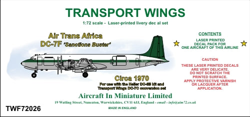 AIM TWF72026 1:72 Douglas DC-7F Air Trans Africa “Sanctions Buster”