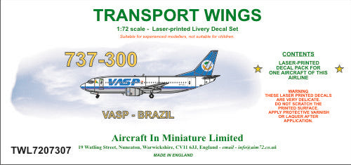 AIM - Transport Wings TWL7207307 1:72 Boeing 737-300 decal set