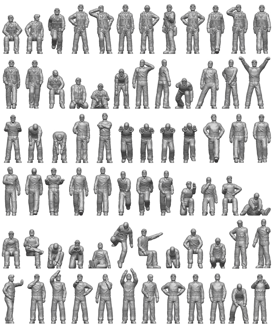 ION Model U350-002 1:350 US NAVY CARRIER PERSONEL & PILOTS 72 FIGURES
