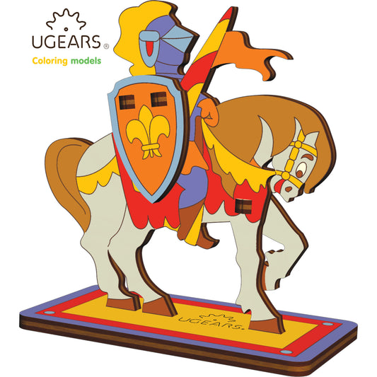 UGEARS 10009 3D Colouring Model Knight Wooden Model Kit