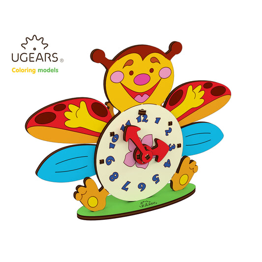 UGEARS 30001 3D Colouring Model Clock Wooden Model Kit