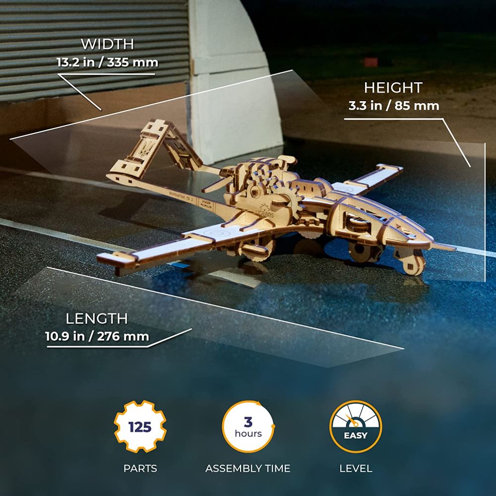 UGEARS 70189 Bayraktar TB2 Combat Drone Wooden Model Kit