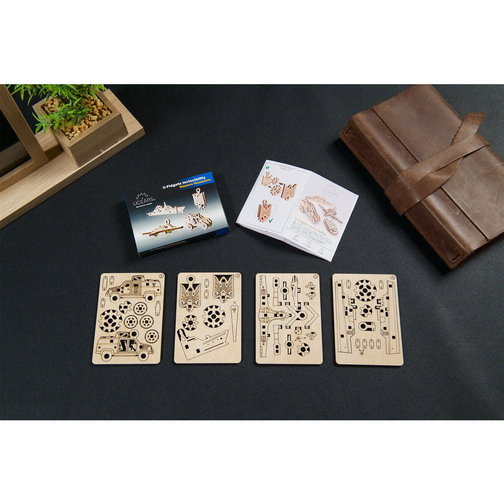 UGEARS 70198 U-Fidgets Invincibility Wooden Model Kit