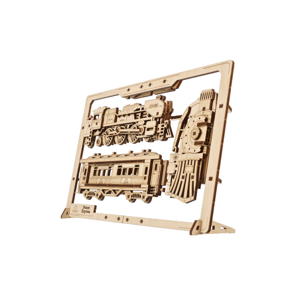 UGEARS 70207 Steam Express 2.5D Puzzle Wooden Model Kit