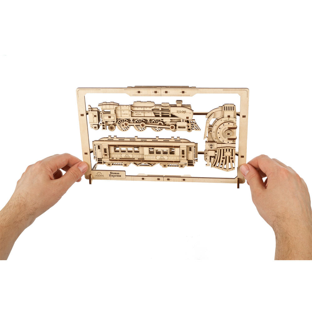 UGEARS 70207 Steam Express 2.5D Puzzle Wooden Model Kit