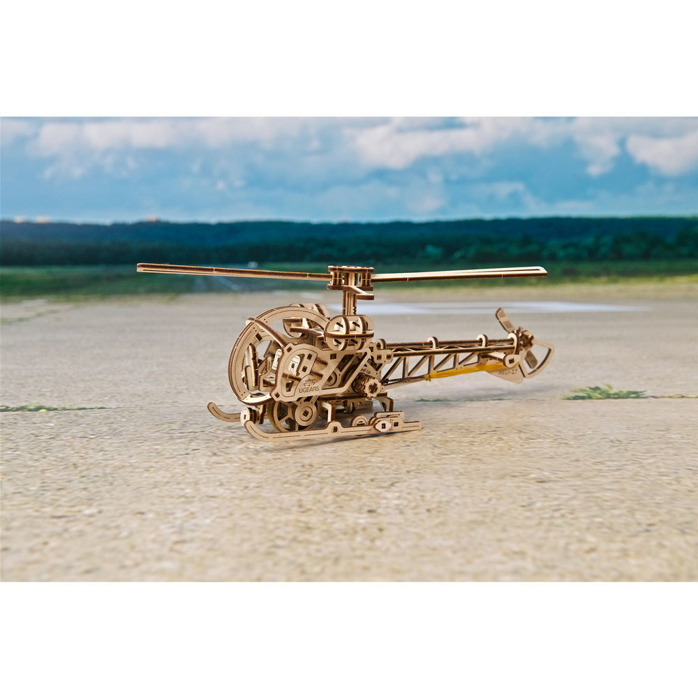 UGEARS 70225 Mini Helicopter Wooden Model Kit