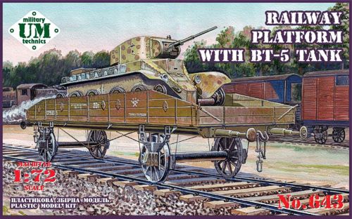 UM-MT UMMT643 1:72 Flat rail way wagon with BT-5 Tank