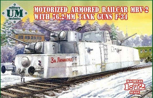 UM-MT UMMT677 1:72 Motorized Armored Railcar MBV-2 With 76.2-mm Tank Guns F-34