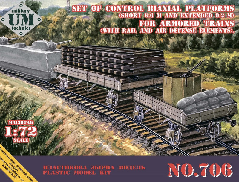 UM-MT UMMT706 1:72 Set of control biaxial flat wagons