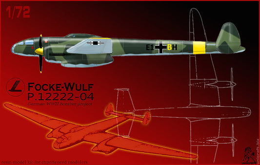Unicraft UNI72125 1:72 Focke-Wulf FW P.12222-04 German WWII bomber project