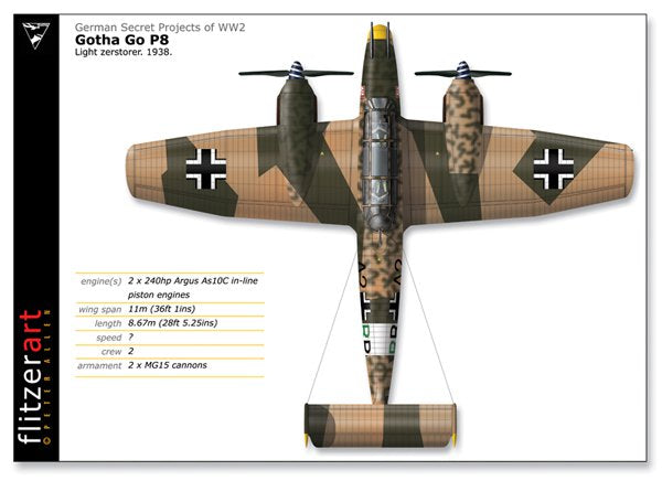 Unicraft UNI72130 1:72 Gotha Go.P.8001, German 1938 light Zerstoerer