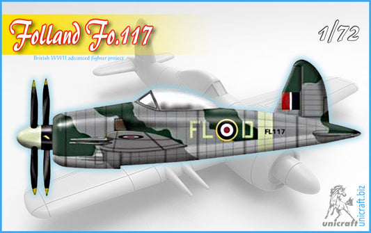 Unicraft UNI72145 1:72 Folland Fo.117 British advanced fighter project