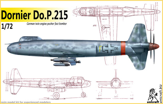Unicraft UNI72147 1:72 Dornier P.215 German twin engined pusher fast bomber
