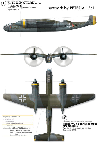 Unicraft UNI72164 1:72 Focke-Wulf FW P.222-004 German 1942 bomber project