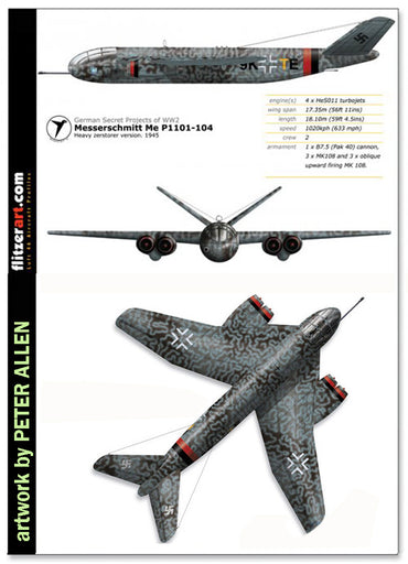 Unicraft UNI72166 1:72 Messerschmitt P.1101-105 1945 huge four jet zerstorer