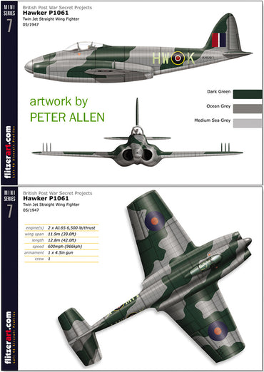 Unicraft UNI72167 1:72 Hawker P.1061 1947 twin jet fighter.