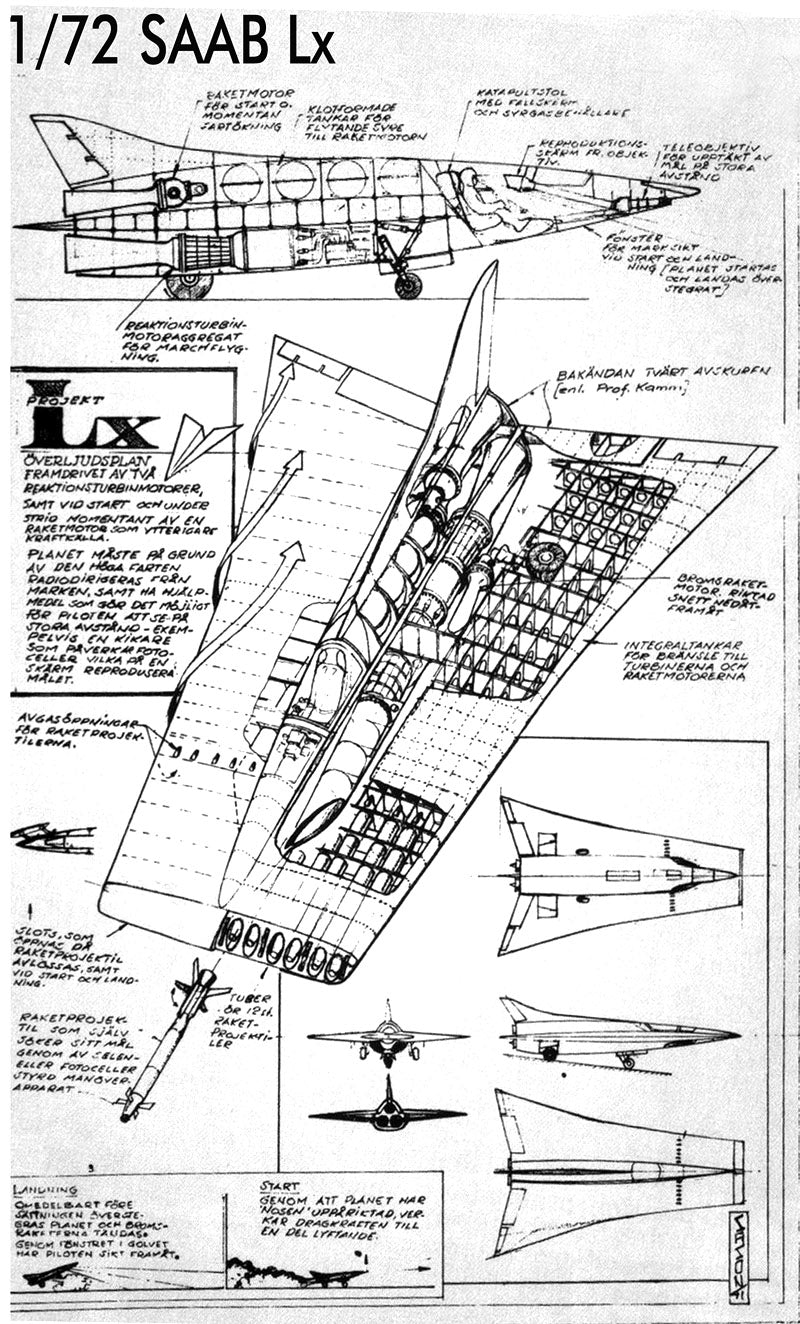 Unicraft UNI72176 1:72 Saab LX Swedish jet interceptor project