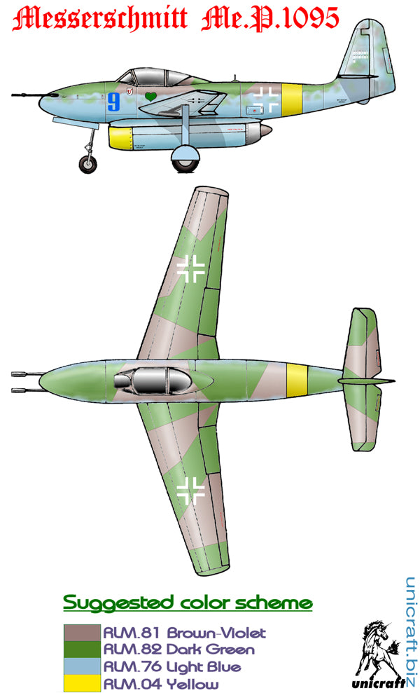 Unicraft UNI72181 1:72 Messerschmitt Me.P.1095 German 1943 jet fighter project