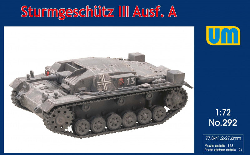 Unimodel UNIM292 1:72 Sturmgeschutz/StuG III Ausf.A