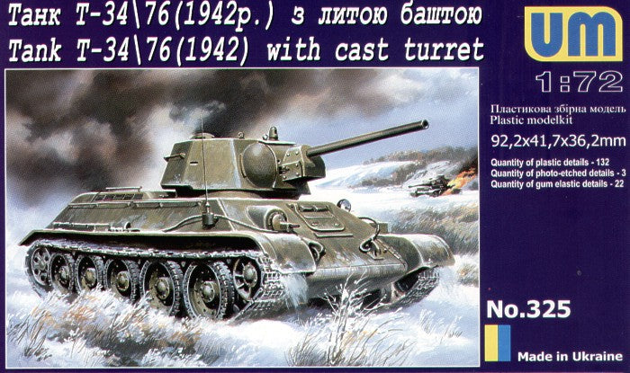 Unimodel UNIM325 1:72 Soviet T-34/76 model 1942