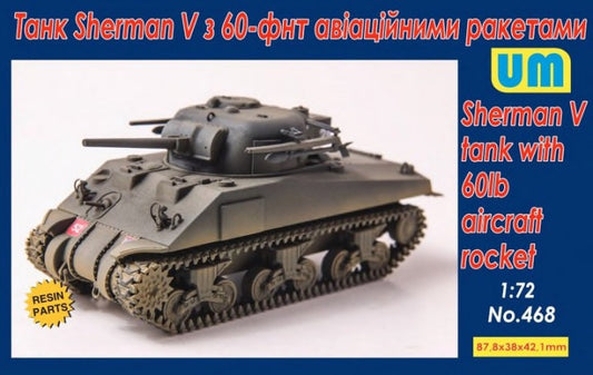 Unimodel UNIM468 1:72 Sherman V tank with 60lb aircraft rocket