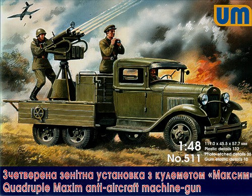 Unimodel UNIM511 1:48 Soviet truck Soviet GAZ-AAA anti-aircraft plant 'Maksim'