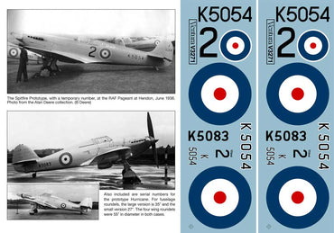 Ventura VA3271 Spitfire Prototype K5054 RAF Hendon 1936 1:32