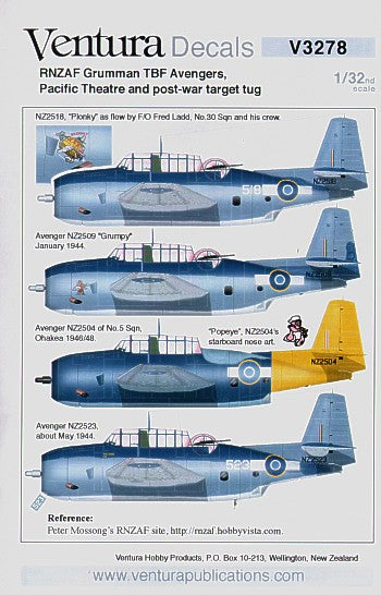 Ventura VA3278 1:32 RNZAF TBS Avengers