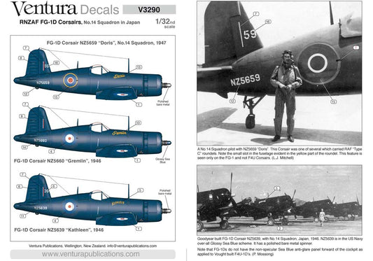 Ventura VA3290 1:32 RNZAF Vought FG-1D Corsairs, No.14 Squadron