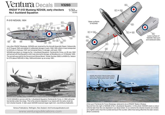 Ventura VA3293 RNZAF Mustang NZ2428 Small Checkers 1:32