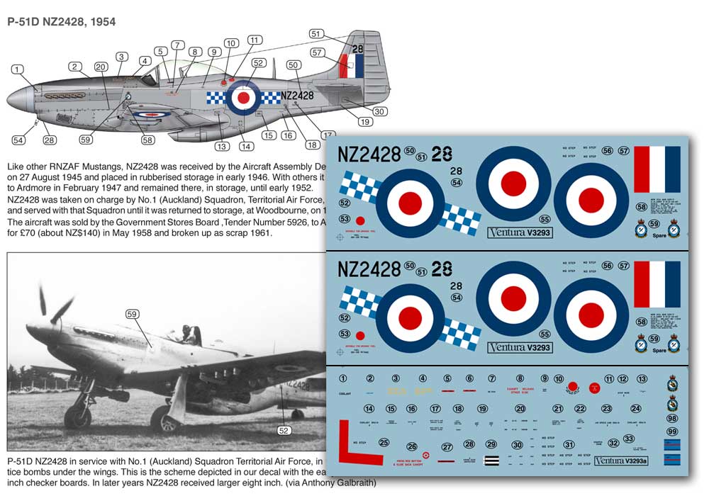 Ventura VA3293 RNZAF Mustang NZ2428 Small Checkers 1:32