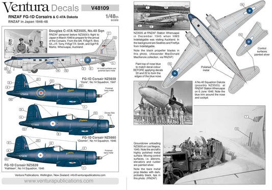 Ventura VA48109 FG-1D Corsair & Douglas C-47A No.14 Sqn 1:48