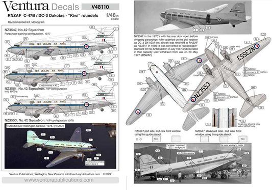Ventura VA48110 1:48 RNZAF Douglas C-47 / DC-3 Dakotas