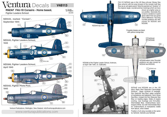 Ventura VA48113 1:48 RNZAFVought F4U-1D Corsairs