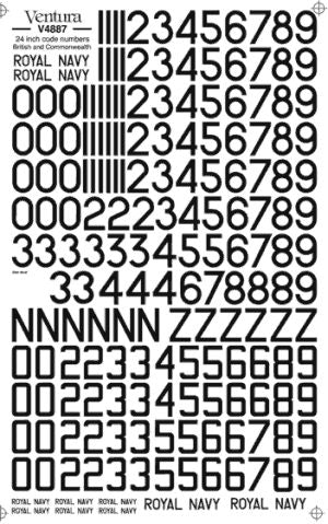 Ventura VA4887 RN/NZ 24in Black Letters & Numbers 1:48