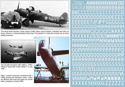 Ventura VA72102 24" RAF and Commonwealth code letters, WHITE.
